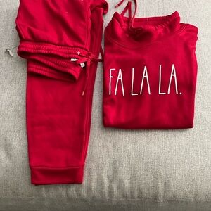 Rae Dunn Red 'Fa La La' Lounge Set